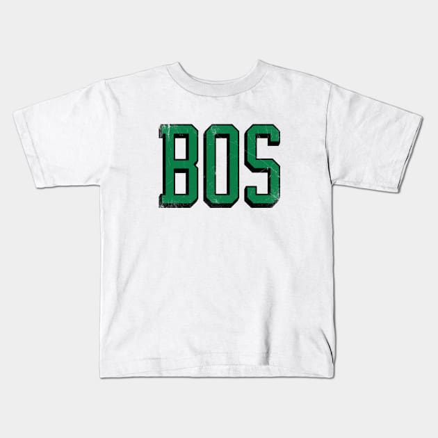 BOSton retro - White/Green Kids T-Shirt by KFig21